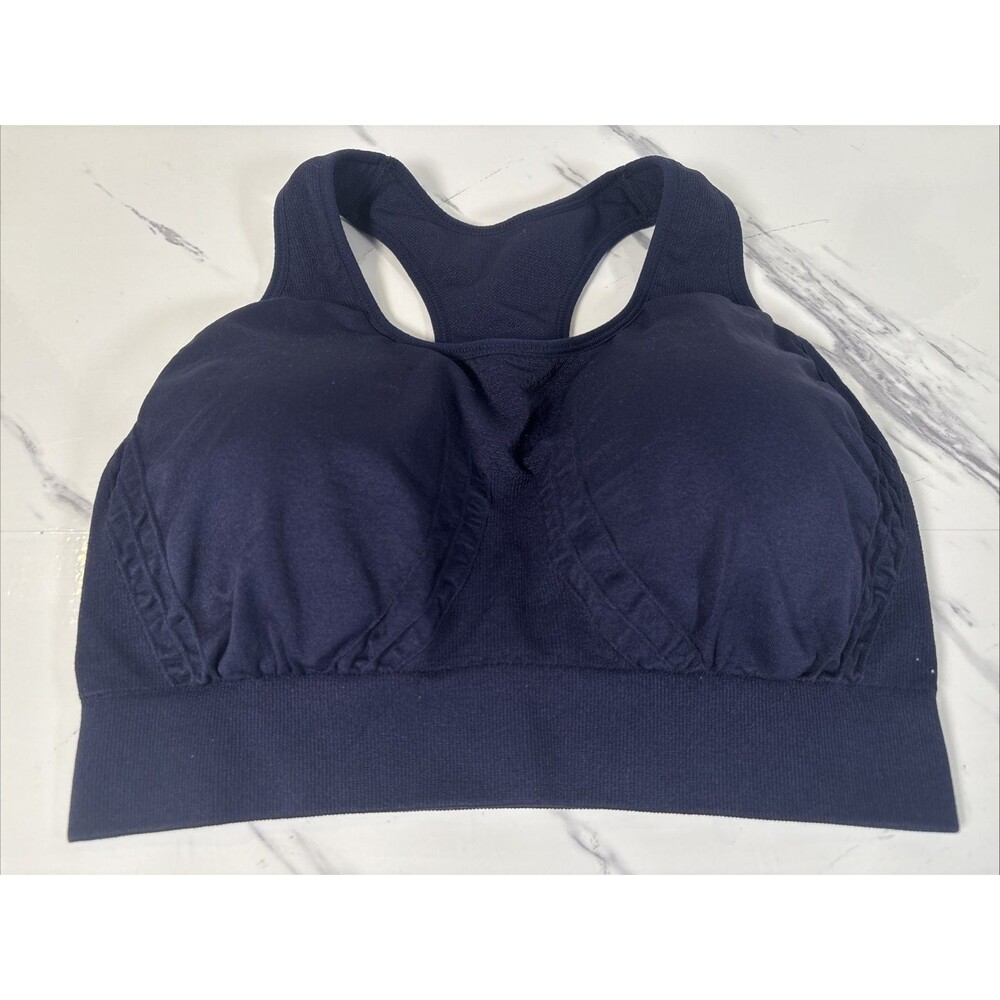 Truekind Women Sports Bra Blue Reactivate Racerback Padded Size Medium